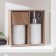 A set of accessories for the bathroom "Rombs", 2 items (a dispenser for soap, glass), white color