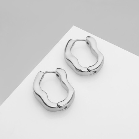 Earrings Metal "Bohemia" Bulletin bend, color silver