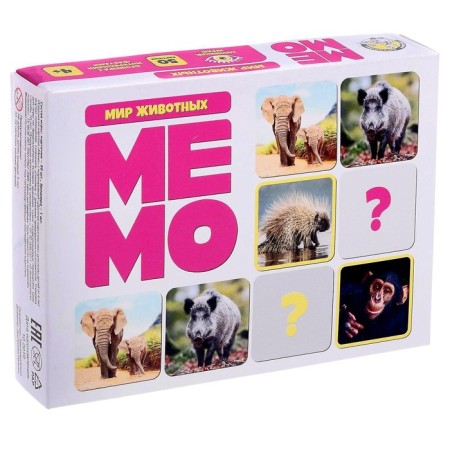 Board game "Memo. Animal world"-1