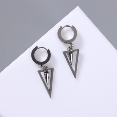 Piercing in the ear from titanium "ring" cone (set 2 pcs), silver color