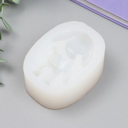 Mold Silicon "Rabbit with a pot" 9x7x4 cm-2