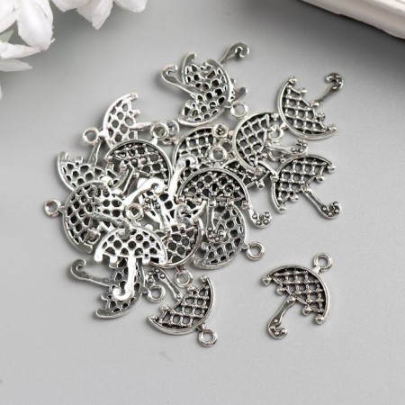 Decor for creativity Metal "Umbrella in a net" silver 2.1x1.6 cm-1