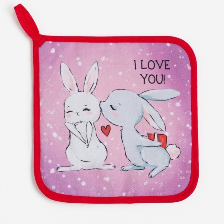 Hello Winter kitchen set, mittens of 20x28 cm, 19x19 cm, 100% HL-3