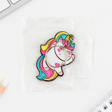 Key keychain wooden "unicorn" 5 x 6 cm-4