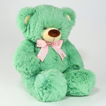 Soft toy "Bear", with a bow, 60 cm, green color-1