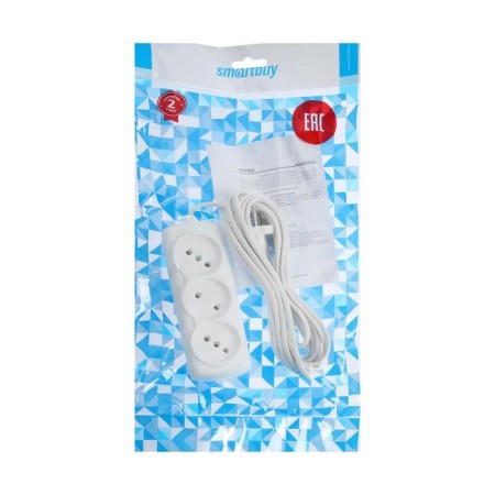 Extension cordBuy, 3 sockets, 5 m, 6 A, 1350 W, SHVVP 2x0.75 mm2, without salary, white-1
