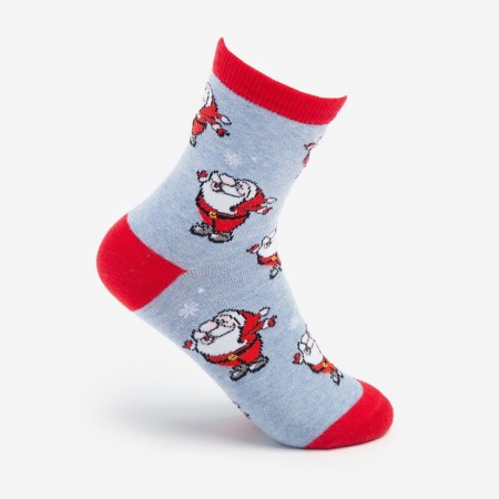 Women's socks "Santa Claus", color light blue, size 23-25