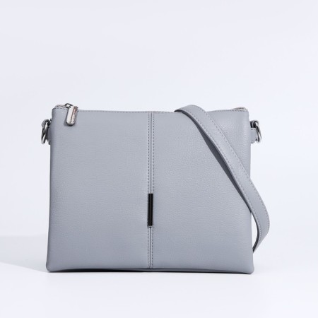 Cross-Bodi Bag on a zipper, 2 outer pockets, color gray color