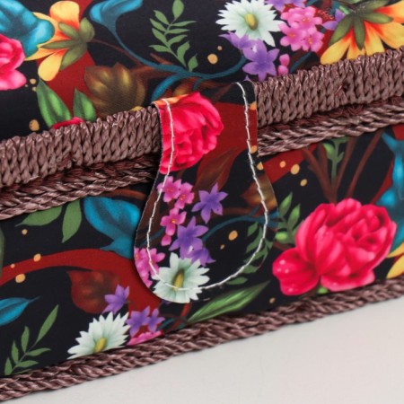 Casket for needlework "Flower garden in the night" 18x12x9.5 cm-1