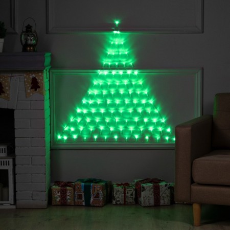 Garland "Networks" 1 × 1 m, IP20, dark thread, 90 LED, green glow, 8 modes, 220 V
