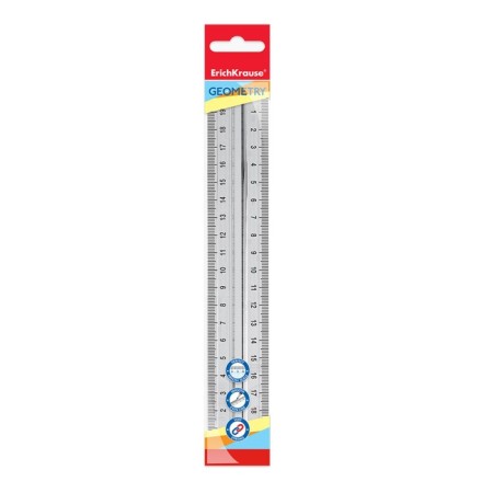 A ruler with a holder of 20 cm Erichkrause "Clear", transparent, plastic, in a flood-2
