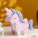 Kashpo wooden 21.5 × 7 × 21 cm unique "unicorn", pink lilac