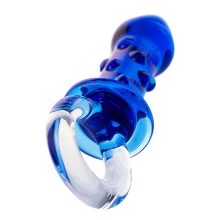 Sexus Glass anal plug, glass, blue color, 16 cm, d = 3.5 cm-3