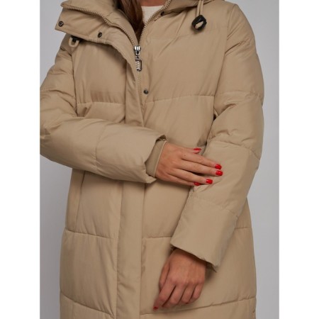 Coat insulated winter female, size 50, color light brown-13