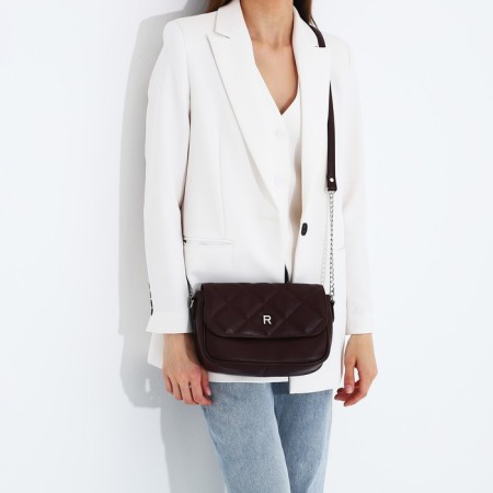Richet bag on a magnet, outer pocket, long belt, burgundy color-5