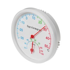 Street thermometer, hygrometer, d = 6.5 cm, white