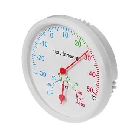 Street thermometer, hygrometer, d = 6.5 cm, white