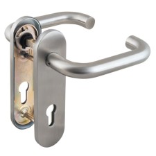 Door handle Fuaro DH-0433 SS, with a spring, a square 9x140 mm, stainless steel, gray