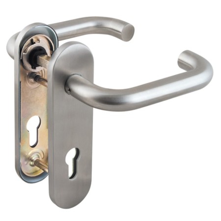 Door handle Fuaro DH-0433 SS, with a spring, a square 9x140 mm, stainless steel, gray