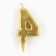 Candle for a cake, number "4", gold.