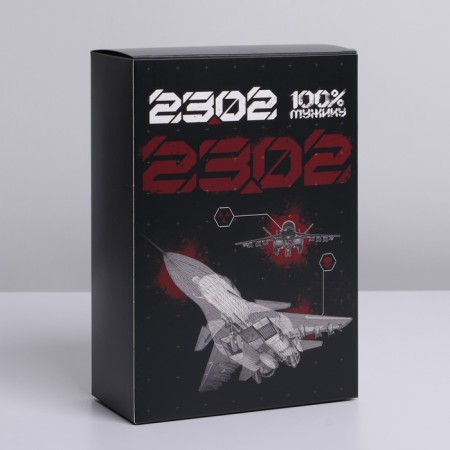 Gift folding box, packaging, “23.02, plane”, 16 x 23 x 7.5 cm