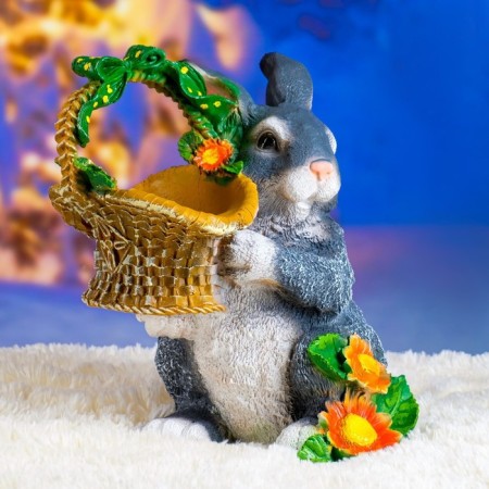 Garden figure "Bunny with a basket" 29x26x32cm-8