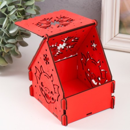 Domik casket "Dragon's muzzle" red 12x10x14 cm (set of 7 parts)-3