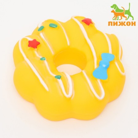 Brying "Donut" toy for dogs, 8.5 cm, yellow
