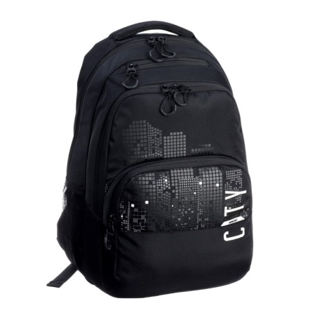 School backpack 45 x 32 x 23 cm, Grizzly, ergonomic back, black/white-1