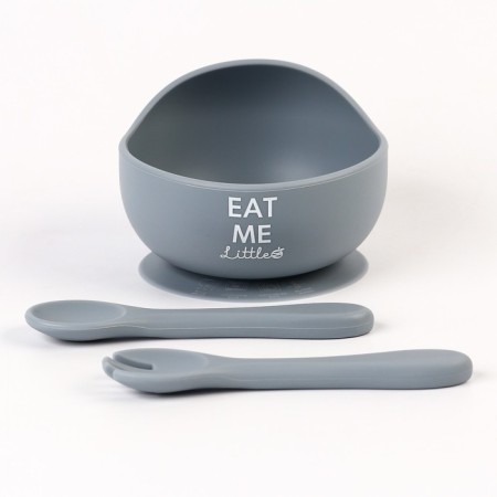 Baby plate on a suction cup and cutting devices M&B, gray-5