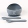Baby plate on a suction cup and cutting devices M&B, gray