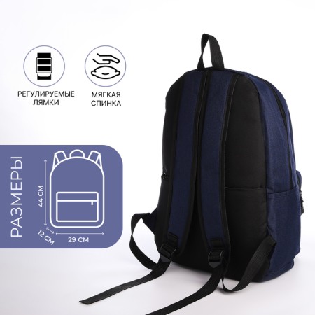Youth backpack from lightning textiles, 5 pockets, USB, blue color-1
