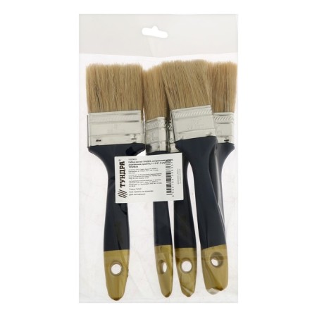 A set of tundra brushes, natural bristles, plastic handle, 1-1.5-2 ", 5 pieces-2