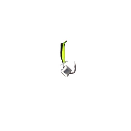 Mormyshka column black, lime abdomen + cube Granin silver, weight 0.3 g-1