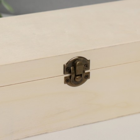 Casket Wood for painting with divisions "rectangular" locking buckle 26x11x8 cm-1