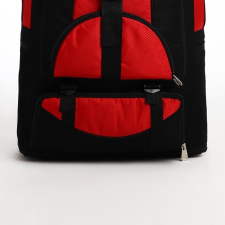 Tourist backpack on lightning, 5 outer pockets, black/red color-5