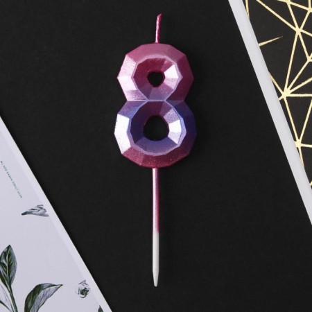 Candle for the cake, the number "8".-2