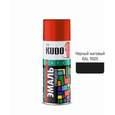 Aerosol paint enamel Kudo universal black matte RAL 9005, 520 ml