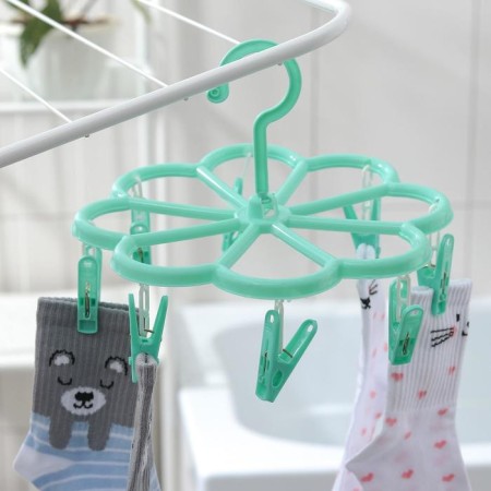 Sushilka for linen suspension shares, 23 × 23 cm, 8 clothespins, color mix-2