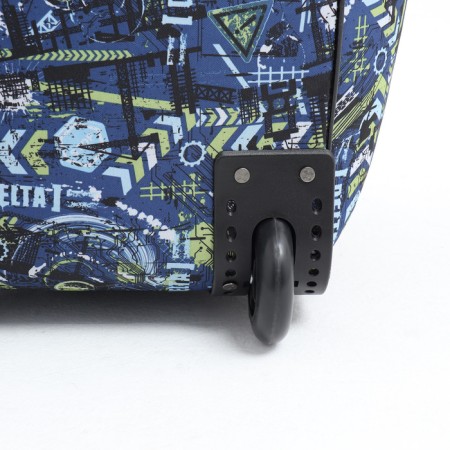 Road bag on wheels, lightning department with an increase, external pocket, long belt, yellow color-4