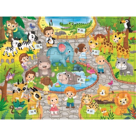 Puzzle with a flashlight "Funny Zoo", 88 details-1