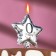 Candle in the cake on the skewer "Air ball. Star", number 0, 5.5 cm, silver