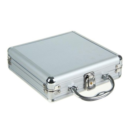 Poker in a metal case (2 decks, chips 100 pcs with a face value, 5 cubes), 20 x 20 cm-5
