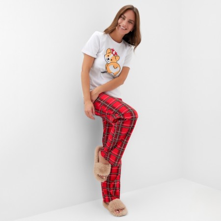 Pajama New Year's Women (T-shirt and Pants) KAFTAN "Corgi", size 48-50-8