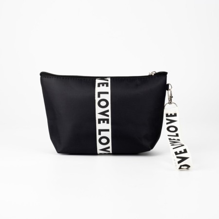 Cosmetic bag with lightning, black/beige color-1