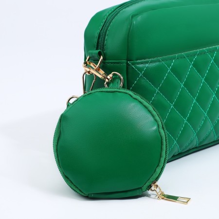 Bag Cross-Bodi with a zipper, green color-6