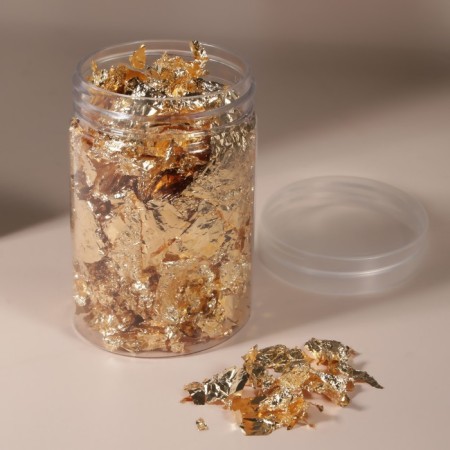 Pital for decor, 3 grams, in a plastic can, golden color-1