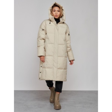 Coat insulated winter female, size 46, beige color-4