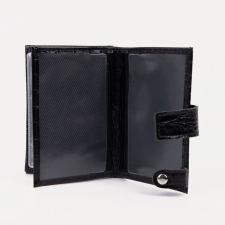 Male purse on a magnet for auto documents and passports, black color-5