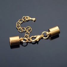 Karabin castle (set of 5 pcs.), 12 × 7 mm with an extension cord and squeezing round endings 11 × 7 mm (internal 6.5 mm)